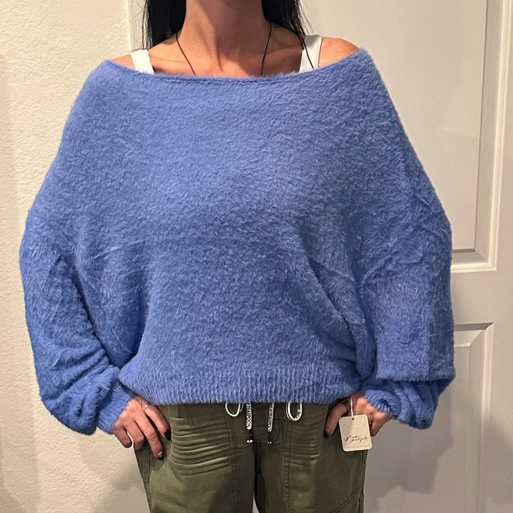 NWT Free People / FP One Cirilla sweater in Blue Iris / new;flawless - Picture 2 of 16